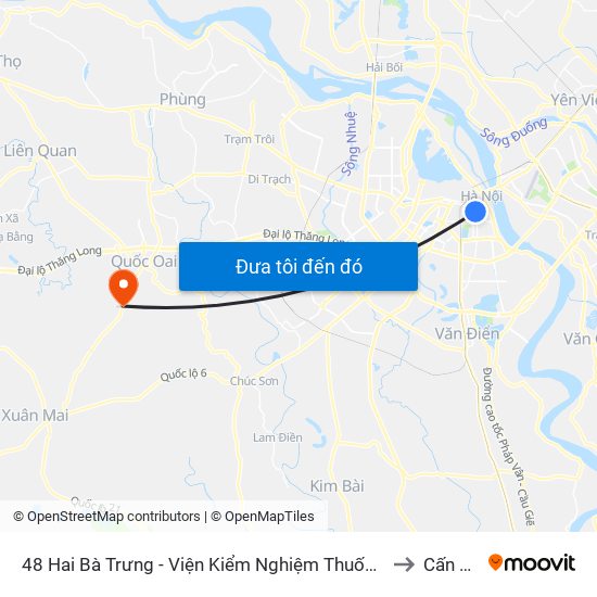 48 Hai Bà Trưng - Viện Kiểm Nghiệm Thuốc Trung Ương to Cấn Hữu map