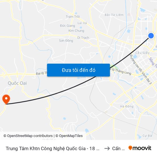 Trung Tâm Khtn Công Nghệ Quốc Gia - 18 Hoàng Quốc Việt to Cấn Hữu map