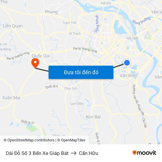 Dải Đỗ Số 3 Bến Xe Giáp Bát to Cấn Hữu map