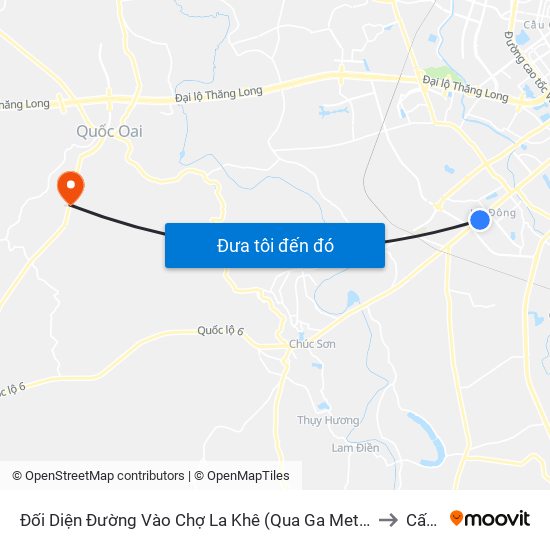 Đối Diện Đường Vào Chợ La Khê (Qua Ga Metro La Khê) - 405 Quang Trung (Hà Đông) to Cấn Hữu map