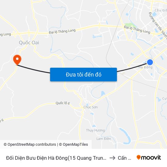 Đối Diện Bưu Điện Hà Đông(15 Quang Trung Hà Đông) to Cấn Hữu map