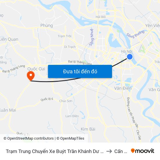 Trạm Trung Chuyển Xe Buýt Trần Khánh Dư (Khu Đón Khách) to Cấn Hữu map