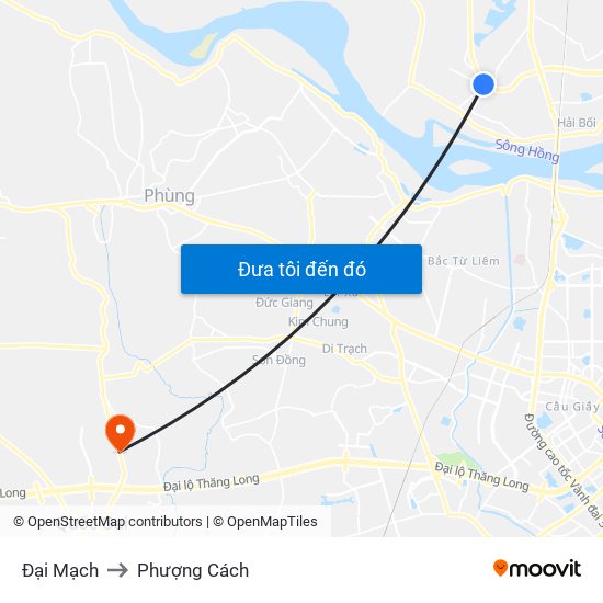 Đại Mạch to Phượng Cách map