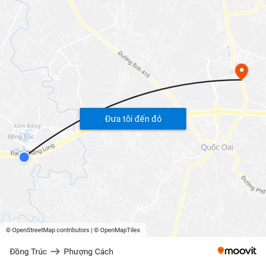 Đồng Trúc to Phượng Cách map