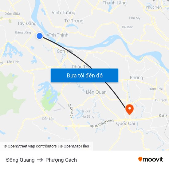 Đông Quang to Phượng Cách map