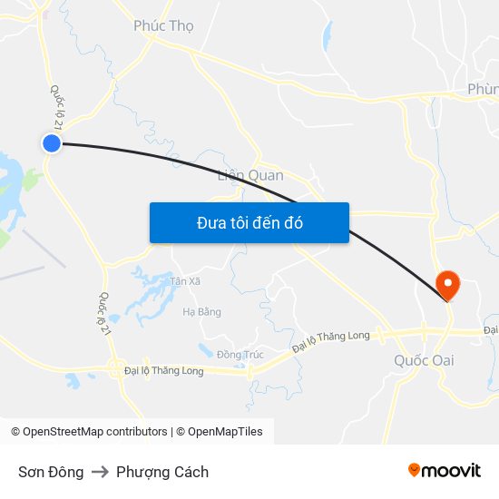 Sơn Đông to Phượng Cách map