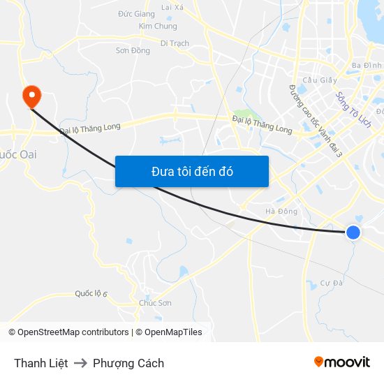 Thanh Liệt to Phượng Cách map