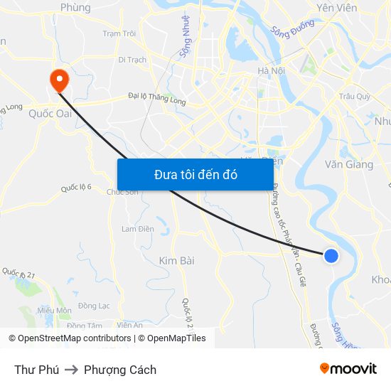 Thư Phú to Phượng Cách map