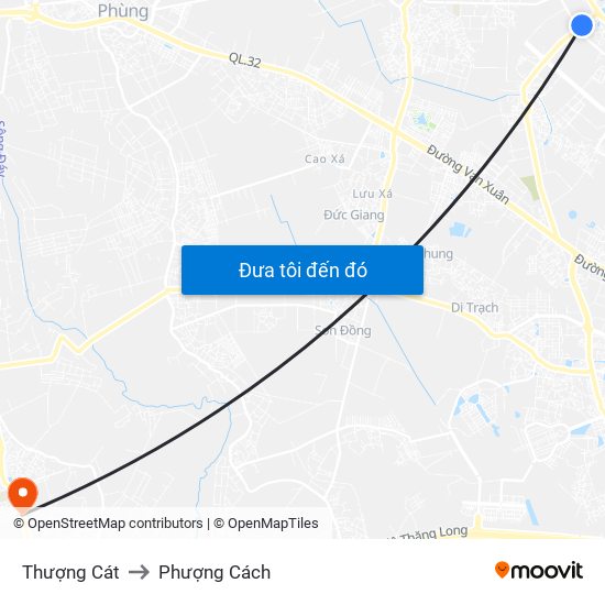 Thượng Cát to Phượng Cách map