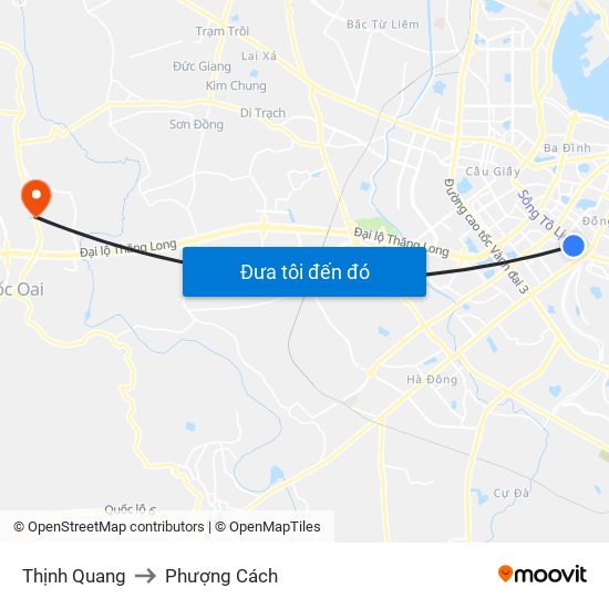 Thịnh Quang to Phượng Cách map