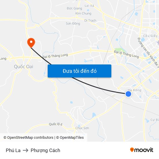 Phú La to Phượng Cách map