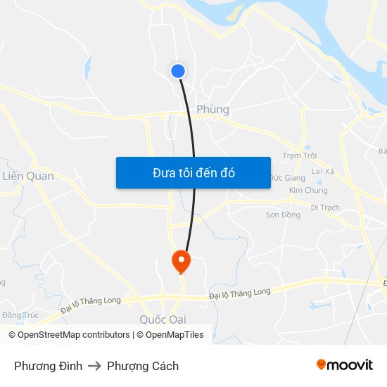 Phương Đình to Phượng Cách map