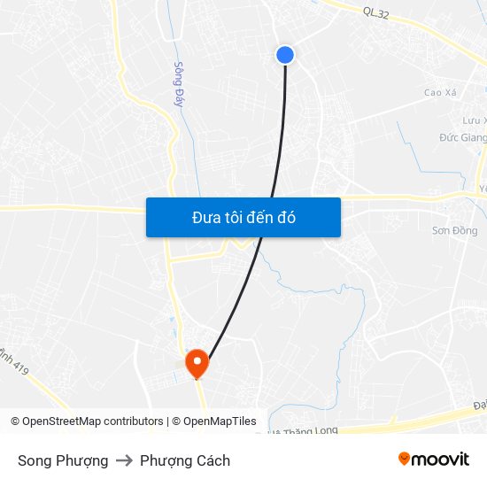 Song Phượng to Phượng Cách map