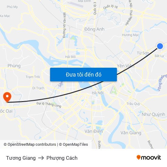 Tương Giang to Phượng Cách map