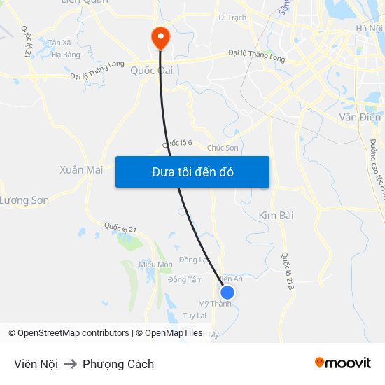 Viên Nội to Phượng Cách map