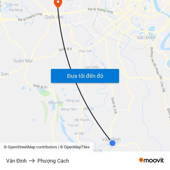 Vân Đình to Phượng Cách map