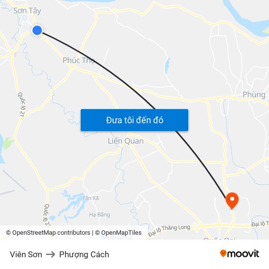 Viên Sơn to Phượng Cách map