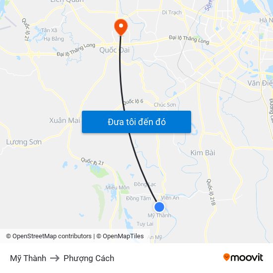 Mỹ Thành to Phượng Cách map