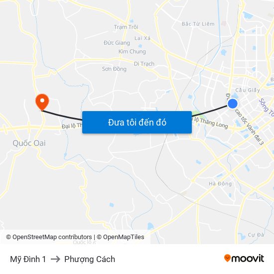 Mỹ Đình 1 to Phượng Cách map