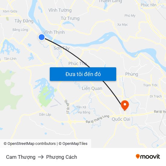 Cam Thượng to Phượng Cách map