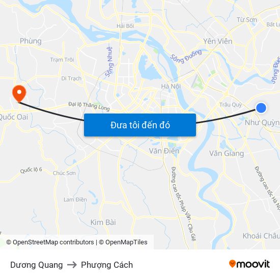 Dương Quang to Phượng Cách map