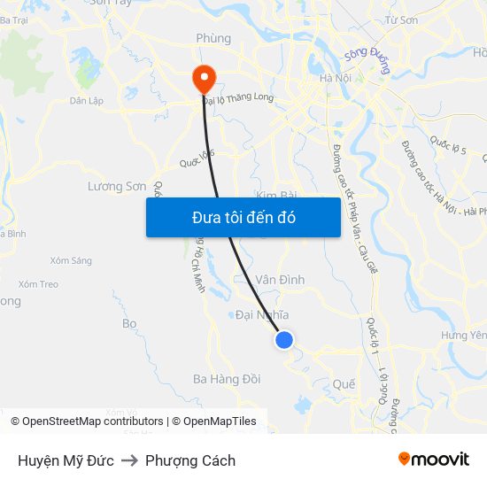 Huyện Mỹ Đức to Phượng Cách map