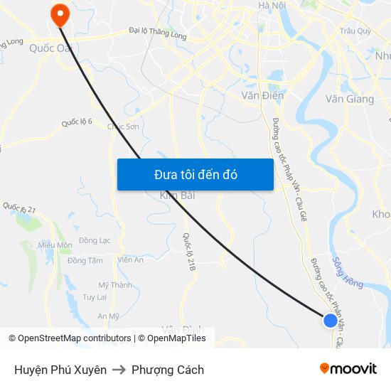 Huyện Phú Xuyên to Phượng Cách map