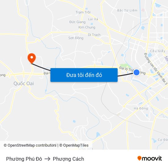 Phường Phú Đô to Phượng Cách map