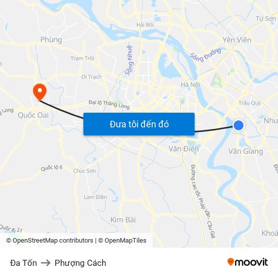 Đa Tốn to Phượng Cách map