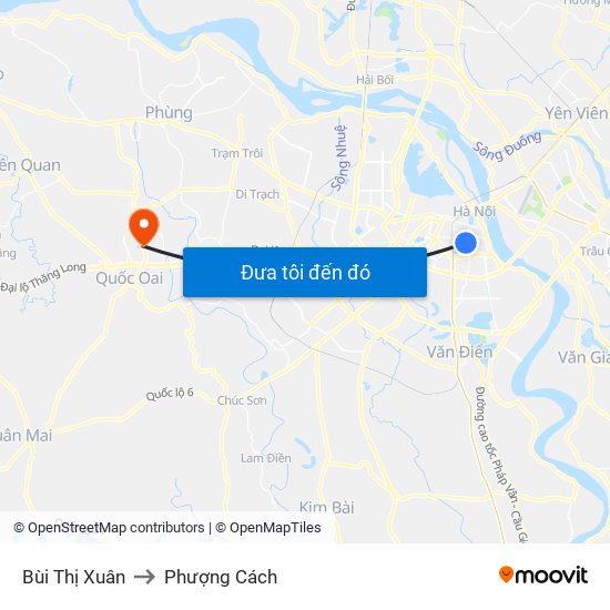 Bùi Thị Xuân to Phượng Cách map