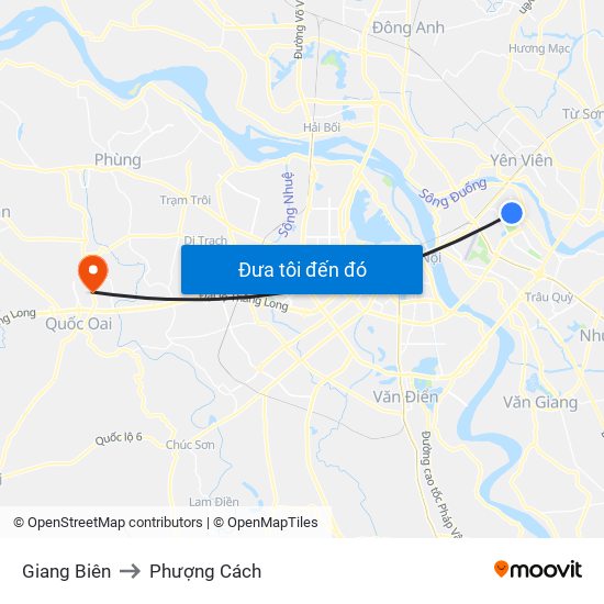 Giang Biên to Phượng Cách map