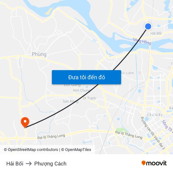 Hải Bối to Phượng Cách map