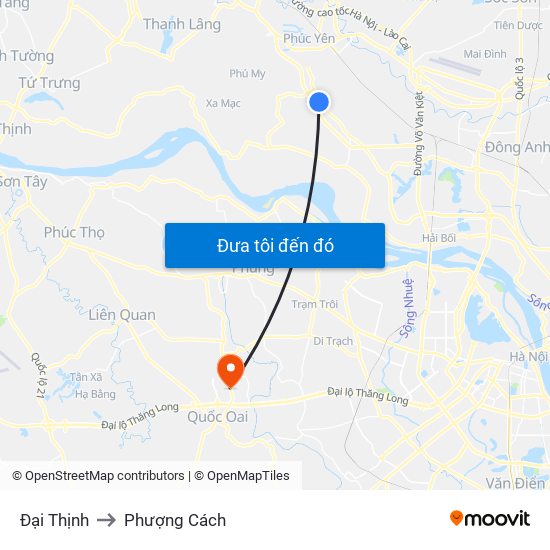 Đại Thịnh to Phượng Cách map