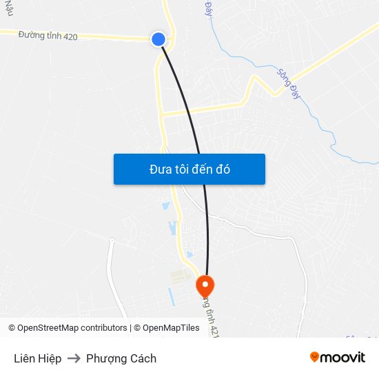 Liên Hiệp to Phượng Cách map