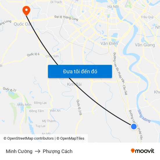 Minh Cường to Phượng Cách map