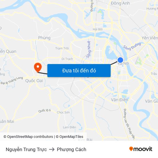 Nguyễn Trung Trực to Phượng Cách map