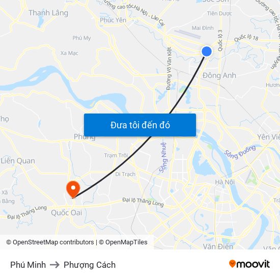 Phú Minh to Phượng Cách map