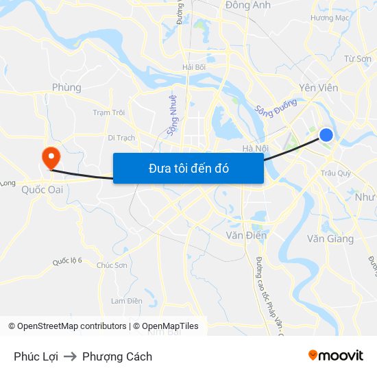 Phúc Lợi to Phượng Cách map