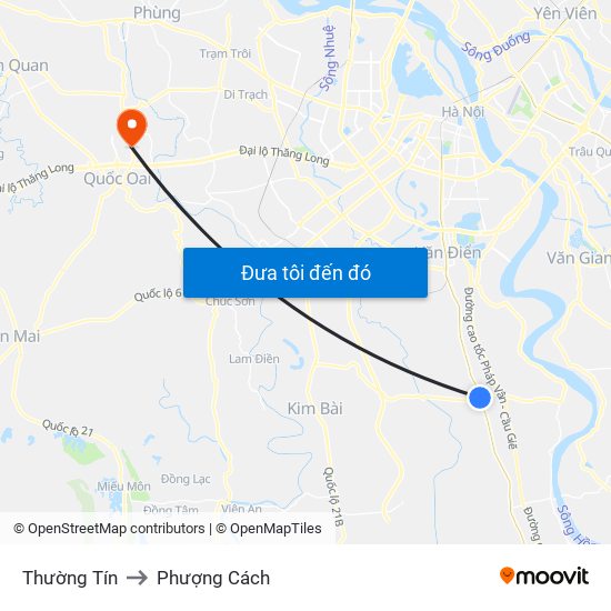 Thường Tín to Phượng Cách map