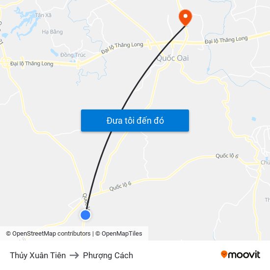 Thủy Xuân Tiên to Phượng Cách map