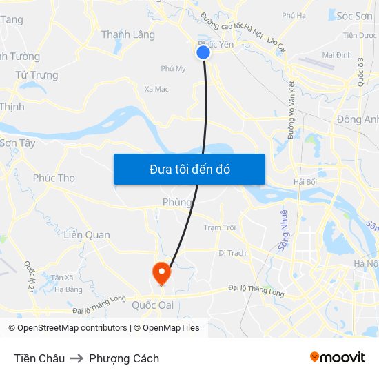 Tiền Châu to Phượng Cách map