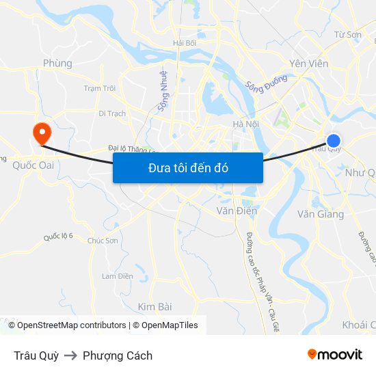 Trâu Quỳ to Phượng Cách map