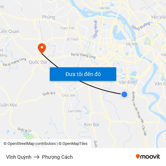 Vĩnh Quỳnh to Phượng Cách map