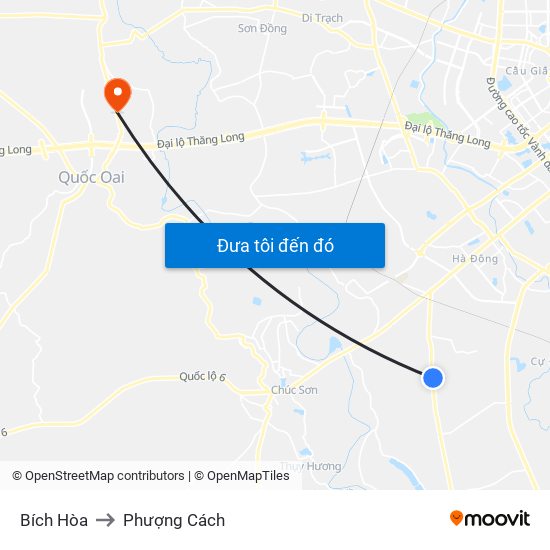 Bích Hòa to Phượng Cách map