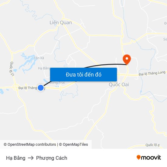 Hạ Bằng to Phượng Cách map