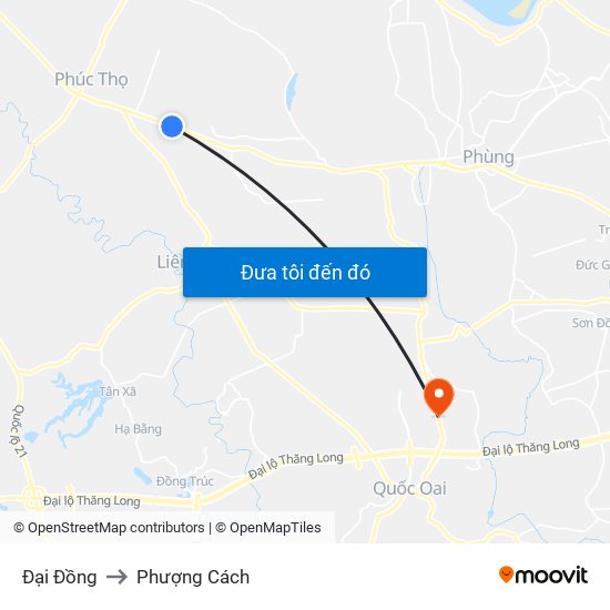 Đại Đồng to Phượng Cách map