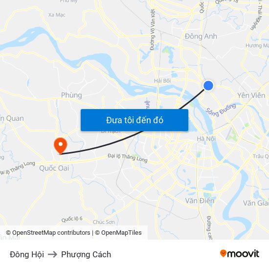 Đông Hội to Phượng Cách map