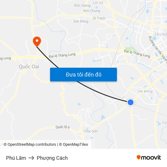 Phú Lãm to Phượng Cách map