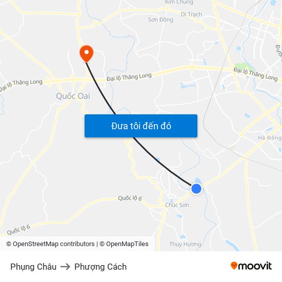 Phụng Châu to Phượng Cách map