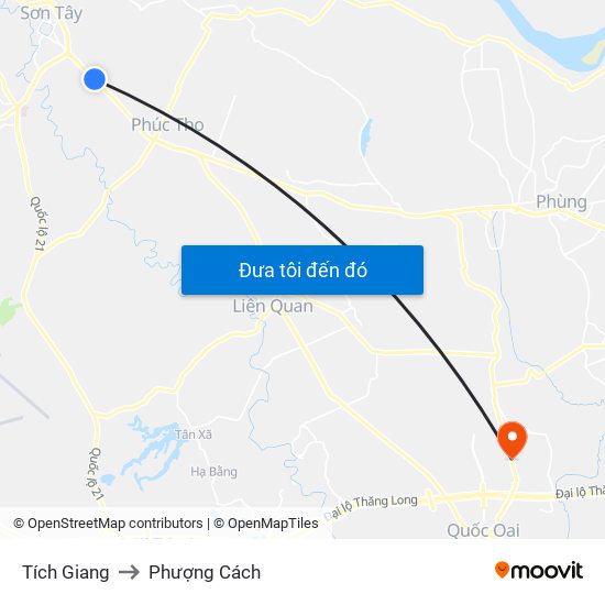 Tích Giang to Phượng Cách map